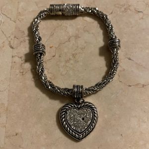Things Remembered Heart Charm Crystal Bracelet